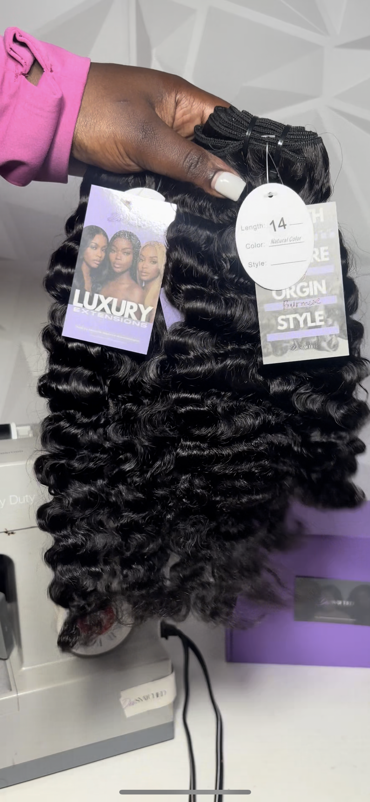 Raw Burmese Curly Hair Extensions