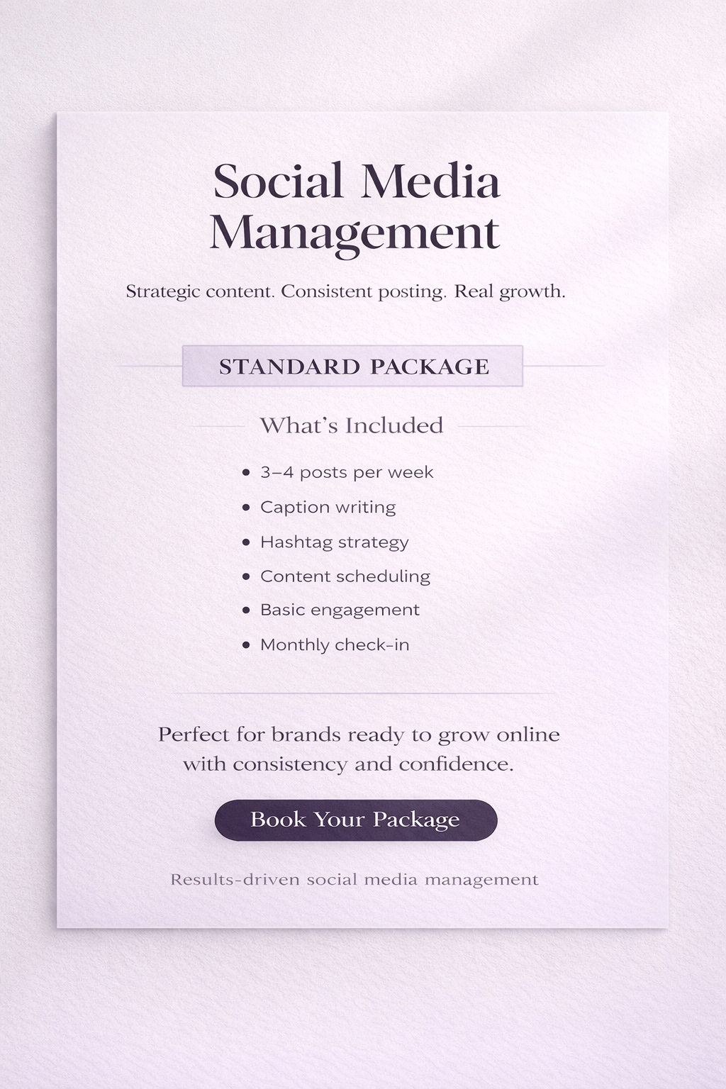 Social Media Management - Standard Package
