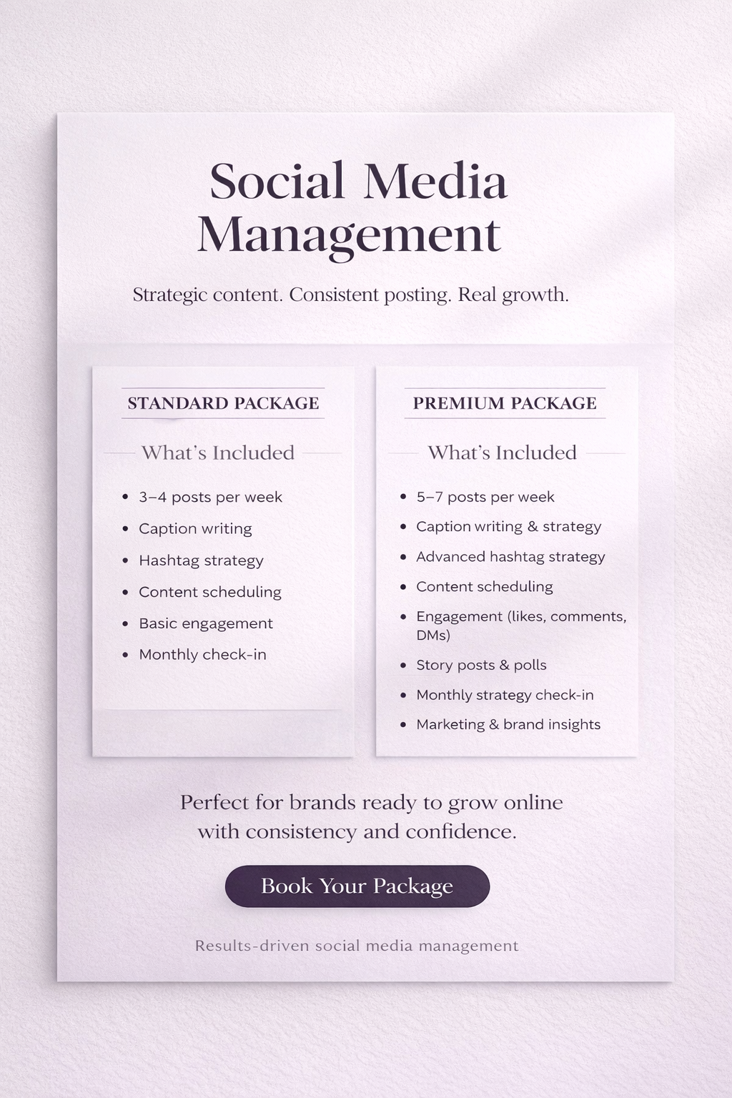 Social Media Management - Standard Package